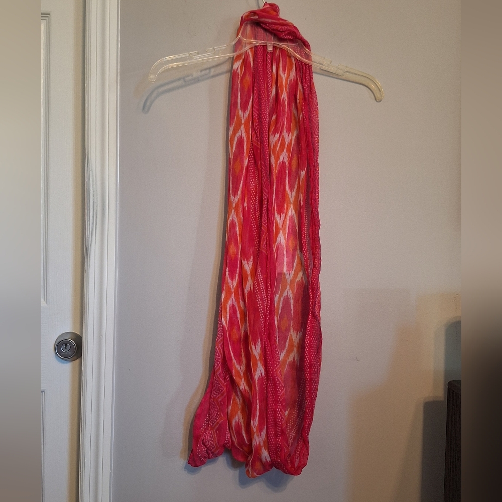 Vibrant Pink and Orange Infinity Scarf